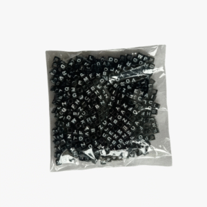Black Alphabet Beads